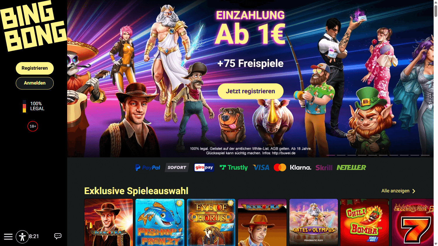 BingBong Casino Desktop screenshot